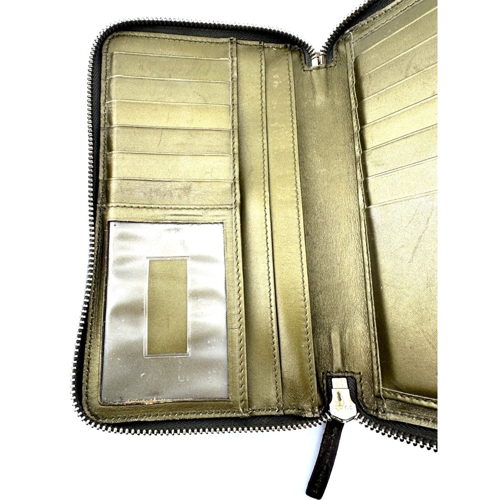 100% Authentic Gucci GG Monogram Gold Leather Zip-Around Wallet – GOOD Condition - Picture 9 of 12